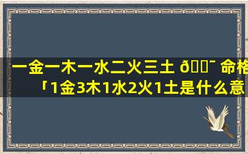 一金一木一水二火三土 🐯 命格「1金3木1水2火1土是什么意 🐟 思」